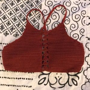 Xhilaration Knitted Bikini Top (size L)